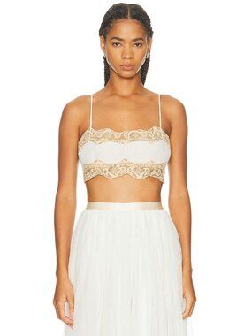 BODE Trousseau Lace Bra Top in Cream